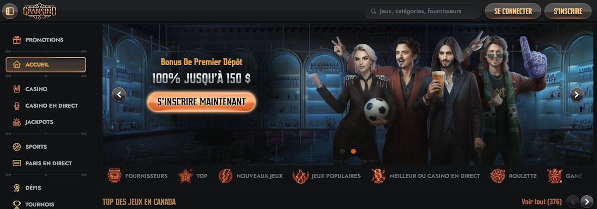 gransino - casino en argent canadien